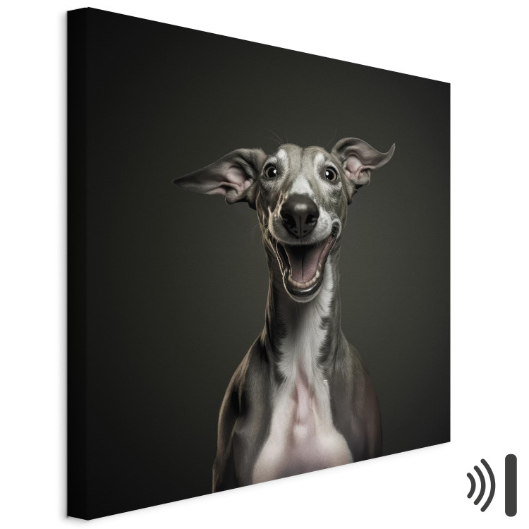 Canvas Art Print AI Greyhound Dog - Portrait of a Wide Smiling Animal - Square 150199 additionalImage 8
