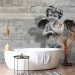 Wall Mural Charming stone cherub - angel sculpture against a background of concrete stripes 64499 additionalThumb 8
