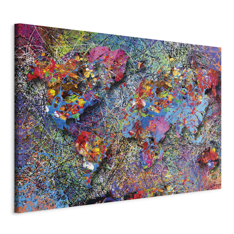 Canvas Art Print Map: Jackson Pollock inspiration  92599 additionalImage 2